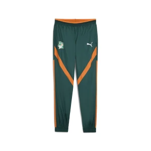 PUMA Męskie spodnie przedmeczowe Wybrzeża Kości Słoniowej 2025 z tkaniny, Akcesoria, Zielony,