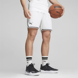 PUMA Męskie szorty do koszykówki Hoops Team, Odzież, Biały,