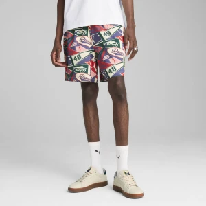 PUMA Męskie szorty o luźnym kroju z grafiką SPORTS LEGACY 6'', Odzież, Niebieski,