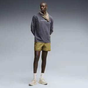 PUMA Męskie szorty z tkaniny Run Culture Collective T7 5'' o luźnym kroju, Odzież, Brązowy