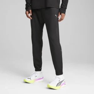 PUMA Męskie zwężane spodnie do biegania CLOUDSPUN, Odzież, Czarny,