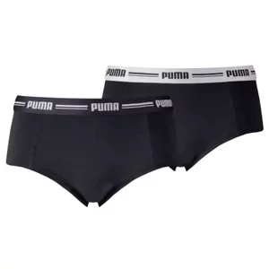 Puma Mini Short 2 Pack 603033001-200, Damskie, Czarne, majtki, bawełna, rozmiar: XS