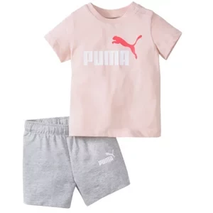 Puma Minicats Tee Short Set 845839-36, Dla dziewczynki, Różowe, t-shirty, bawełna, rozmiar: 62