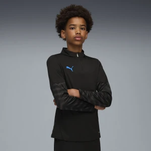 PUMA Młodzieżowa bluza piłkarska individualCUP z zamkiem 1/4, Odzież, Czarny,