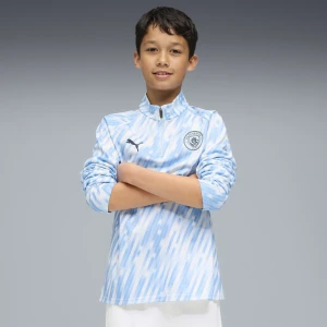 PUMA Młodzieżowa bluza przedmeczowa z zamkiem 1/4 Manchester City, Odzież, Niebieski,