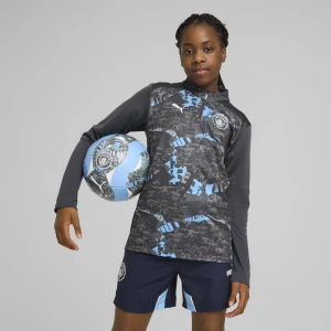 Zdjęcie produktu PUMA Młodzieżowa bluza przedmeczowa z zamkiem 1/4 Manchester City, Odzież, Szary