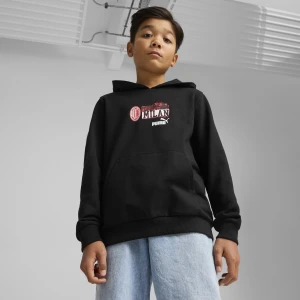 PUMA Młodzieżowa bluza z kapturem AC Milan ftblNRGY, Odzież, Czarny,