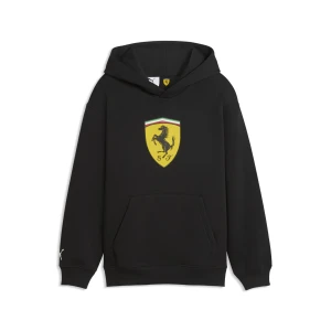 PUMA Młodzieżowa bluza z kapturem Scuderia Ferrari ColouCzerwony Shield, Akcesoria, Czarny,