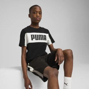 PUMA Młodzieżowa koszulka Essentials Block, Odzież, Czarny,