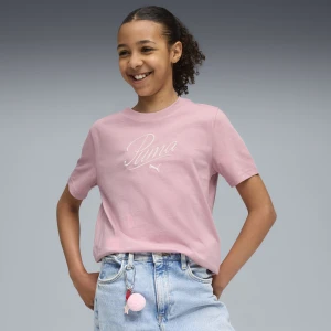 PUMA Młodzieżowa koszulka Essentials Script, Odzież, Różowy,