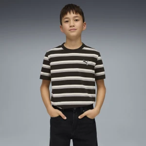 PUMA Młodzieżowa koszulka Essentials w paski, Odzież, Czarny,