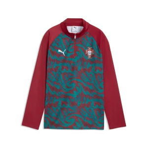 PUMA Młodzieżowa koszulka na rozgrzewkę Portugalii z zamkiem 1/4, Akcesoria, Czerwony,