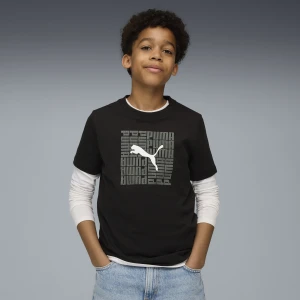 Zdjęcie produktu PUMA Młodzieżowa koszulka o kwadratowym kroju z grafiką, Odzież, Czarny