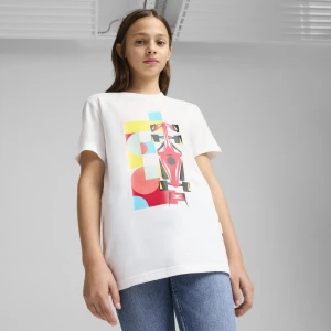 PUMA Młodzieżowa koszulka Scuderia Ferrari HP Race z grafiką, Odzież, Biały,