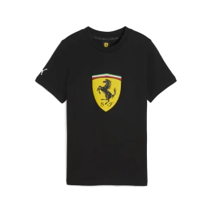 PUMA Młodzieżowa koszulka Scuderia Ferrari Sportswear ColouCzerwony Big Shield, Akcesoria, Czarny,