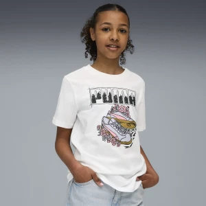 Zdjęcie produktu PUMA Młodzieżowa koszulka z grafiką sneakersów, Odzież, Biały