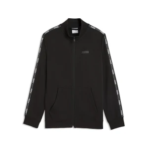 PUMA Młodzieżowa kurtka dresowa z taśmą i zamkiem błyskawicznym, Odzież, Czarny,