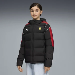 PUMA Młodzieżowa kurtka puchowa Scuderia Ferrari Sportswear MT7, Odzież, Czarny,