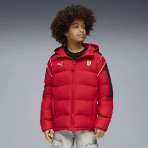PUMA Młodzieżowa kurtka puchowa Scuderia Ferrari Sportswear MT7, Odzież, Czerwony,
