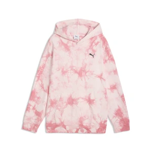 PUMA Młodzieżowa luźna bluza z kapturem Essentials z efektem tie-dye, Akcesoria, Różowy,