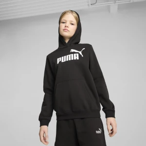 PUMA Młodzieżowa polarowa bluza z kapturem ESS z logo No. 1, Odzież, Czarny,