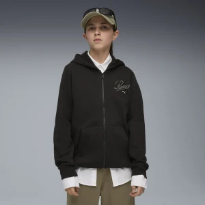 PUMA Młodzieżowa rozpinana bluza z kapturem Essentials Script, Akcesoria, Czarny,
