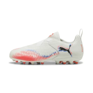 PUMA Młodzieżowe buty piłkarskie FUTURE 8 MATCH MG bez sznurowadeł, Buty, Biały,