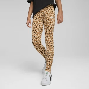 PUMA Młodzieżowe legginsy Essentials Aninmal, Odzież, Beżowy,