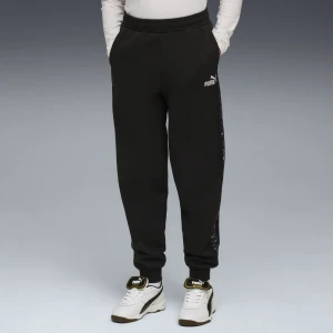 PUMA Młodzieżowe spodnie dresowe Essentials ze zwierzęcym wzorem i wysokim stanem, Odzież, Czarny,