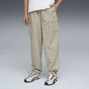 PUMA Młodzieżowe tkane bojówki WARDROBE ESS o luźnym kroju, Odzież, Beżowy,