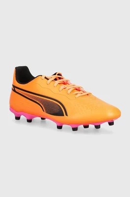Puma obuwie piłkarskie korki King Match kolor pomarańczowy 107570