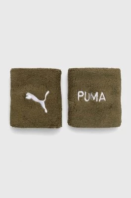Puma opaski na nadgarstek Fit 2-pack kolor zielony 054305