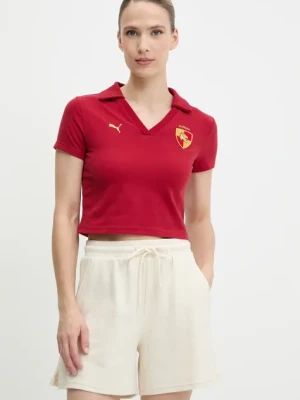 Puma polo PUMA x HARRY POTTER damski kolor bordowy 630097