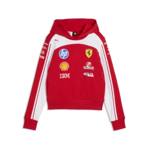 PUMA Replika damskiej krótkiej bluzy z kapturem Scuderia Ferrari HP Replica, Odzież, Czerwony,
