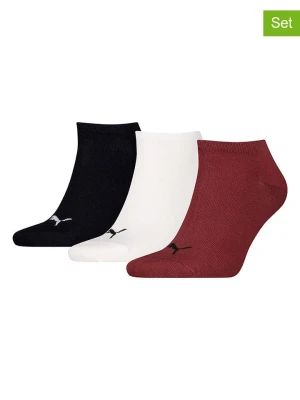 Puma Skarpety (3 pary) w kolorze bordowo-biało-czarnym rozmiar: 39-42
