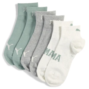 PUMA Skarpety do kostek unisex z logo (3 pary), Odzież, Zielony,