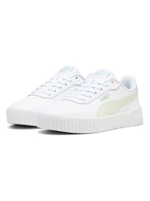Puma Skórzane sneakersy "Carina 2.0 Jr" w kolorze biało-zielonym rozmiar: 38,5
