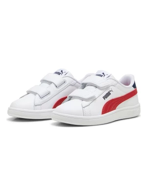 Puma Skórzane sneakersy "Puma Smash 3.0 L V PS" w kolorze biało-czerwonym rozmiar: 28