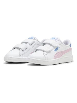 Puma Skórzane sneakersy "Smash 3.0 L V PS" w kolorze biało-jasnoróżowo-niebieskim rozmiar: 28
