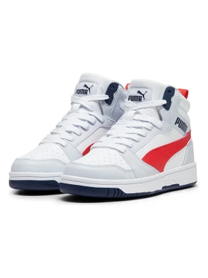 Puma Sneakersy "Rebound V6 Mid Jr" w kolorze biało-czerwono-granatowym rozmiar: 39