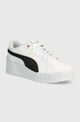 Puma sneakersy skórzane Karmen Wedge kolor biały 390985