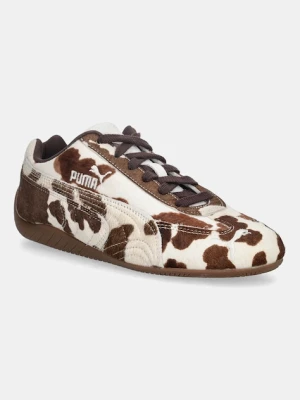 Puma sneakersy skórzane Speedcat Cow Wns damskie kolor brązowy 406141