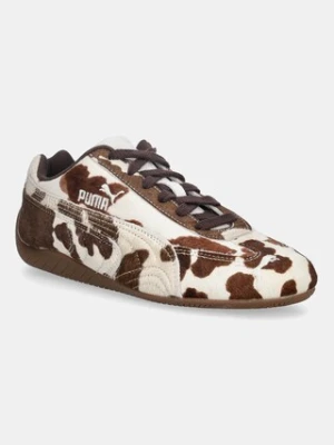 Puma sneakersy skórzane Speedcat Cow Wns damskie kolor brązowy 406141
