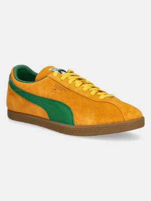 Puma sneakersy zamszowe Brasil męskie kolor pomarańczowy 401048