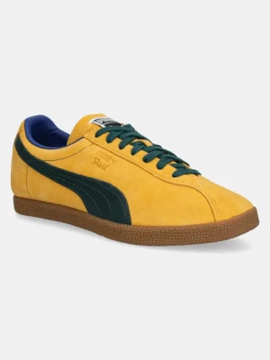 Puma sneakersy zamszowe Brasil męskie kolor żółty 401048