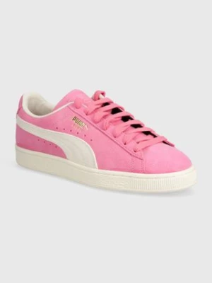 Puma sneakersy zamszowe Suede Neon kolor różowy 396507