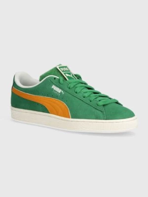 Puma sneakersy zamszowe  Suede Patch kolor zielony 395388