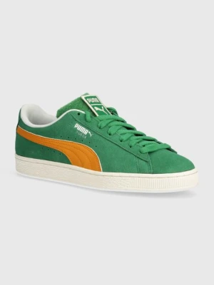 Puma sneakersy zamszowe Suede Patch kolor zielony 395388