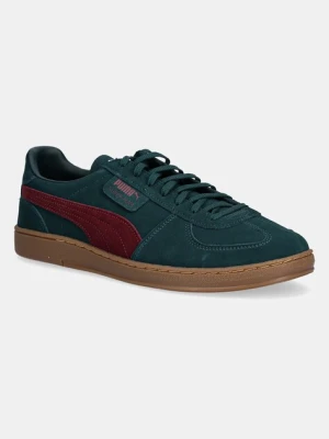 Puma sneakersy zamszowe Super Team męskie kolor zielony 403171