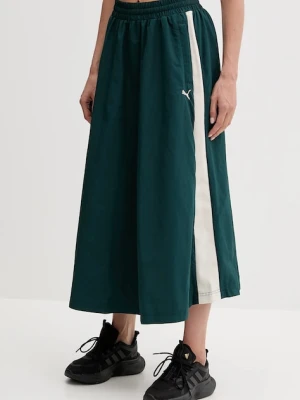 Puma spódnica kolor zielony midi rozkloszowana 633438